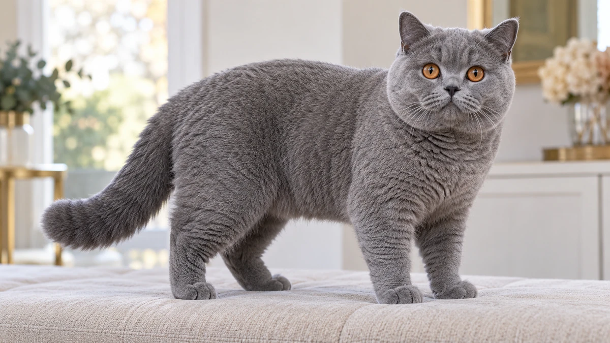 British Shorthair kedi — mavi (gri)