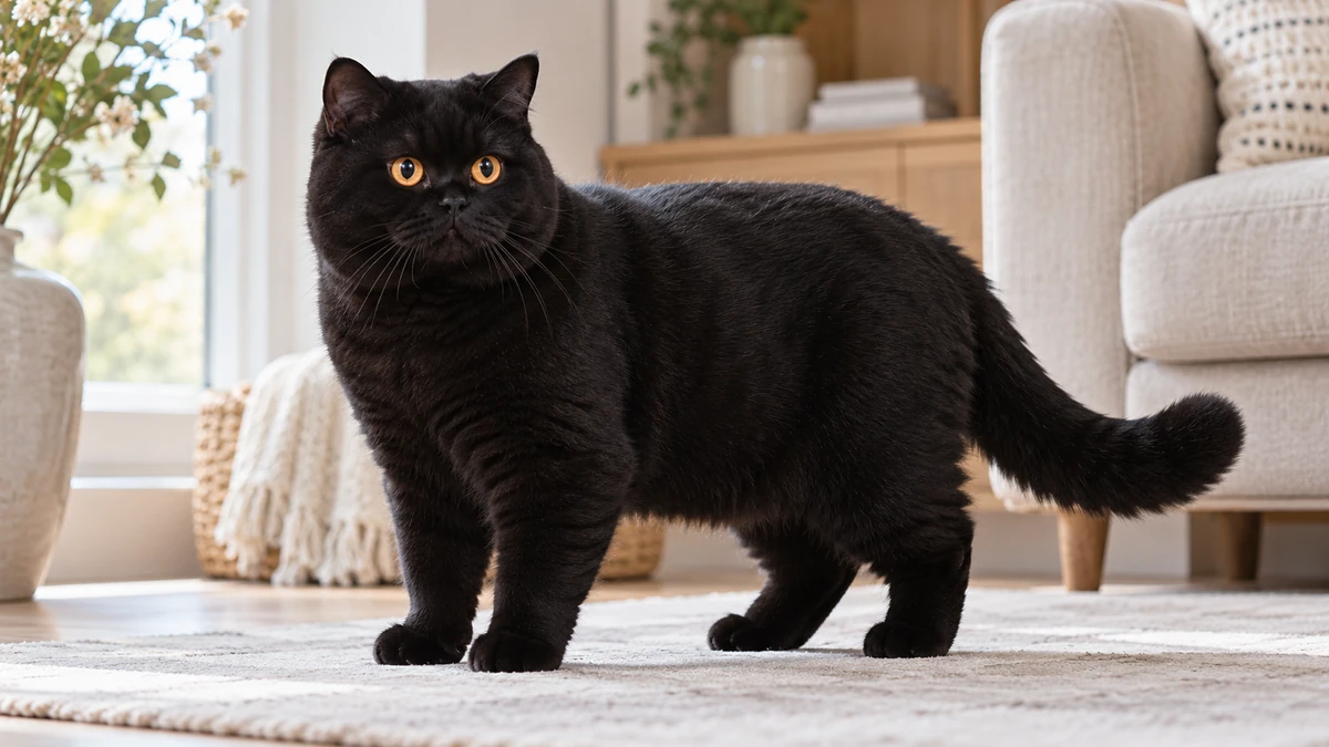 British Shorthair kedi — siyah