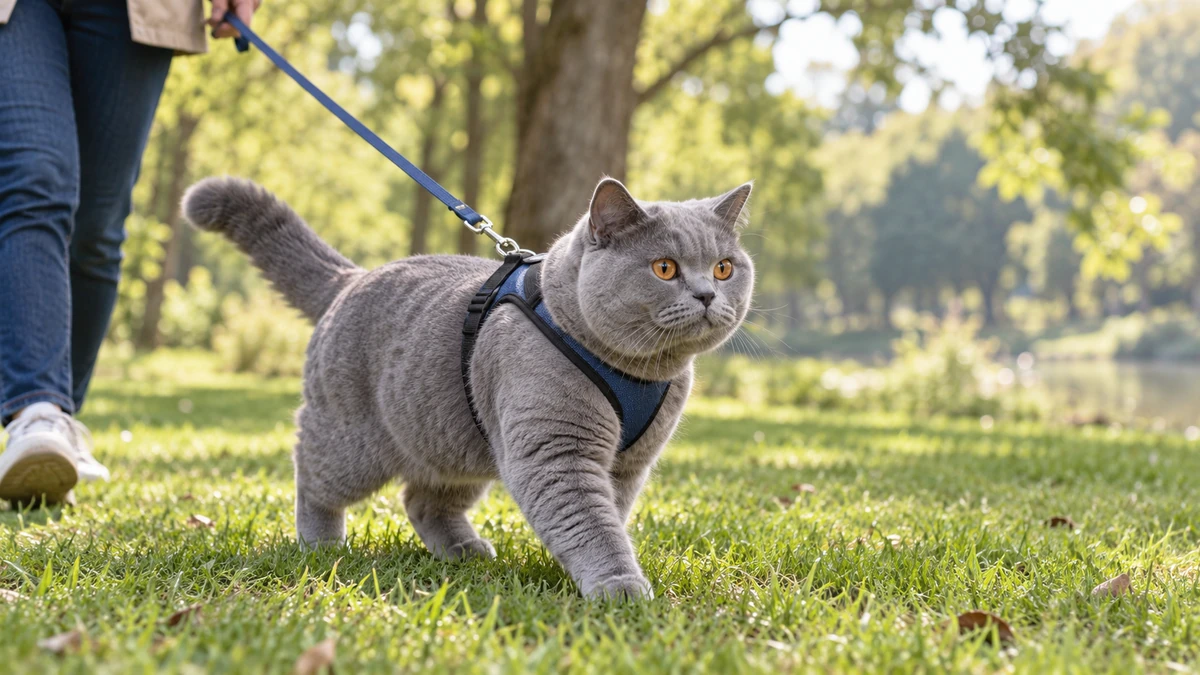 British Shorthair kedi — oyun ve egzersiz anı